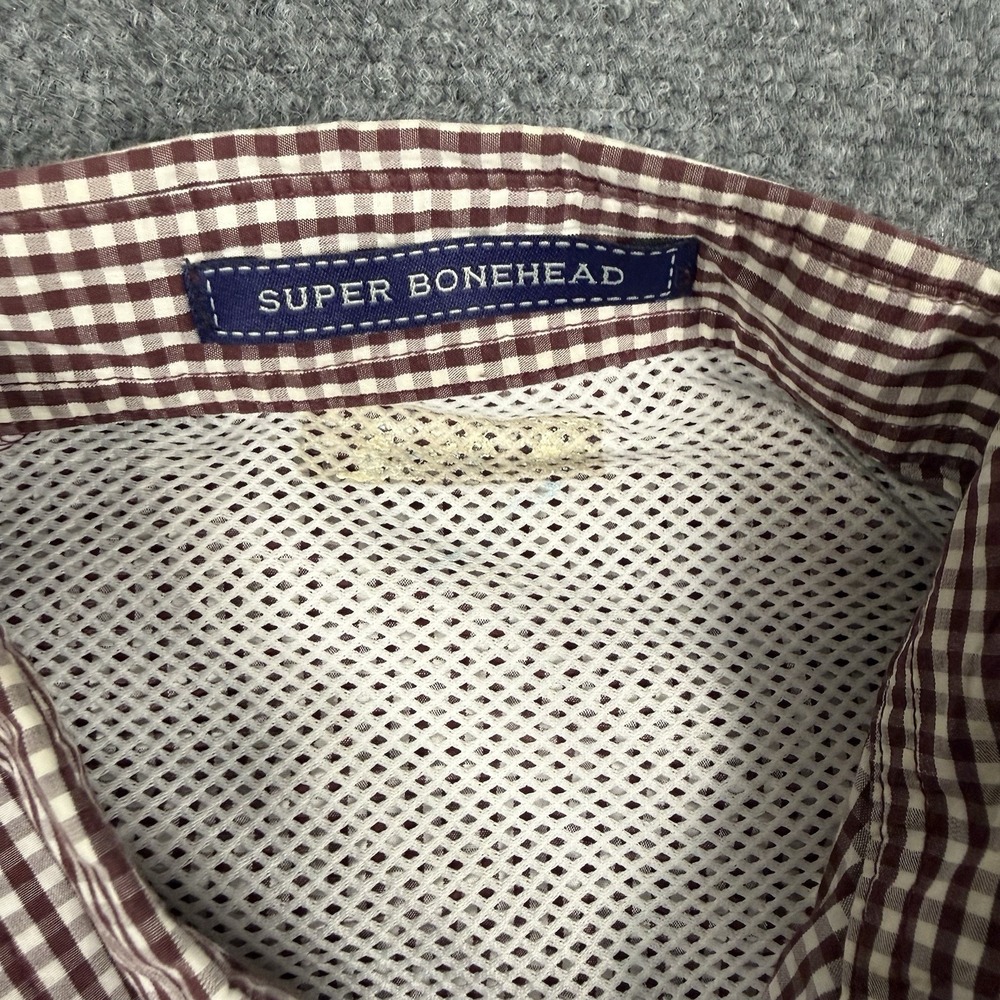 Columbia PFG Texas A&M Aggies Super Bonehead Fishing Shirt Gingham Mens M - Picture 2 of 6